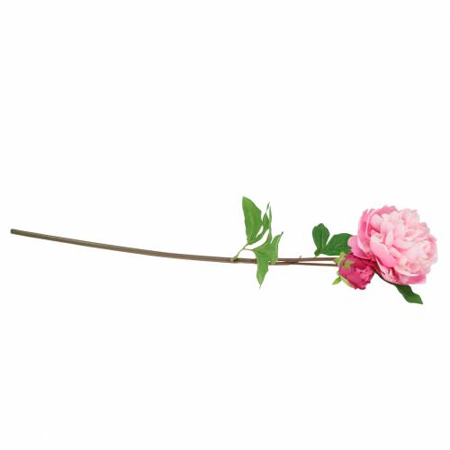 Floristik24 Pivoňka umělá květina s květem a poupatem růžová 68cm