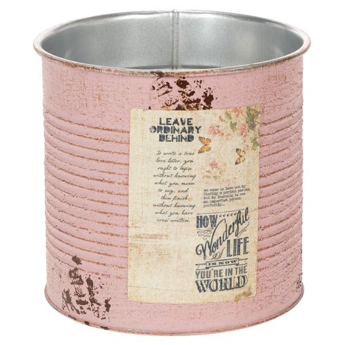 Floristik24 Květináč, starožitná růže, dekorativní kovová krabička, vintage, Ø15,5 cm V15 cm