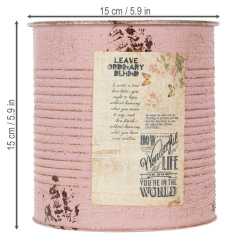 položky Květináč, starožitná růže, dekorativní kovová krabička, vintage, Ø15,5 cm V15 cm