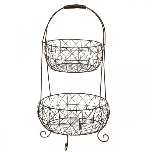 Floristik24 Plant etagere vintage kovový košový stojan 2patrový 62cm