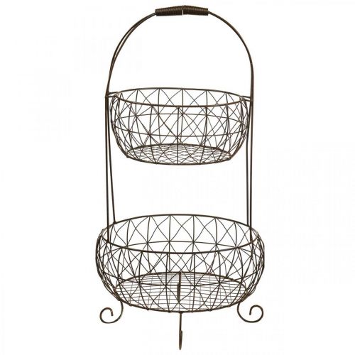Floristik24 Plant etagere vintage kovový košový stojan 2patrový 62cm
