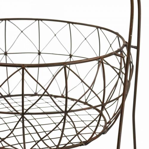 Stojan na rostliny vintage kovový košový stojan 2 úrovně 62 cm