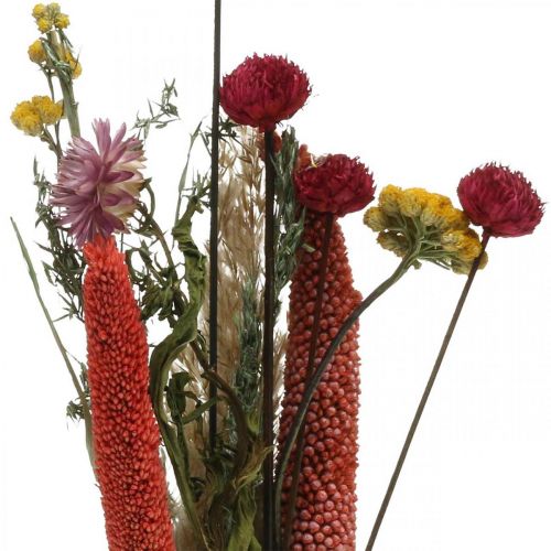 položky Kytice ze sušených květin s lučními květy růžová DIY sada V30-35cm