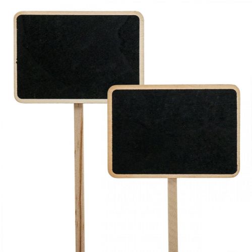 Floristik24 Hmoždinky dřevěné zásuvné cedule mini křídová tabule 8,5×6cm 6ks