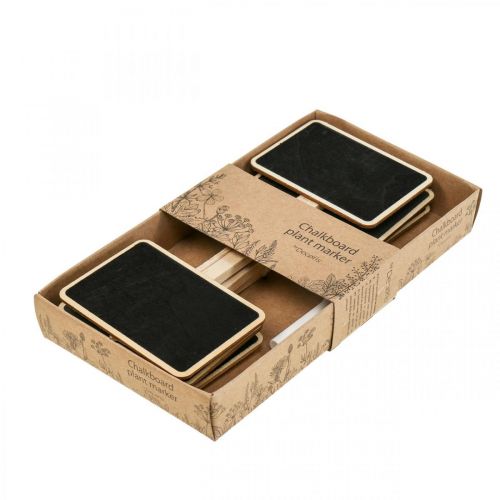 Floristik24 Hmoždinky dřevěné zásuvné cedule mini křídová tabule 8,5×6cm 6ks