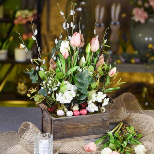 Floristik24 Květináč, dekorativní krabice, dřevěná krabice s uchy, krabice na řemeslné výrobky Shabby Chic L25cm H10cm