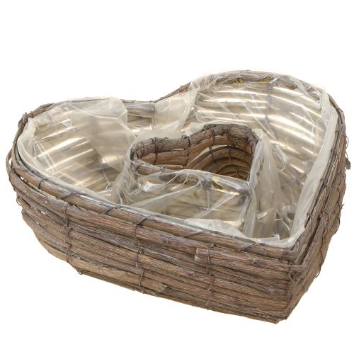 položky Rostlinné srdce Miska na rostliny Srdce přírodní šedá 30/40 cm Sada 2 ks