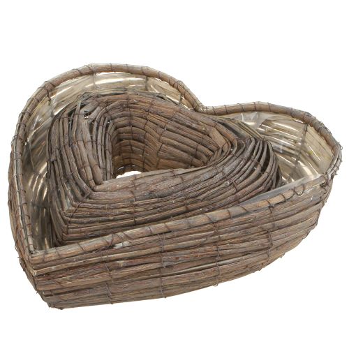 položky Rostlinné srdce Miska na rostliny Srdce přírodní šedá 30/40 cm Sada 2 ks