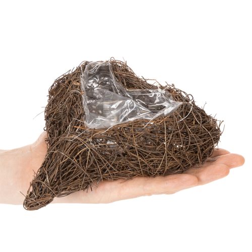 Květináč ve tvaru srdce z větviček s fólií, 20 cm, 2 kusy | Floristik24.cz