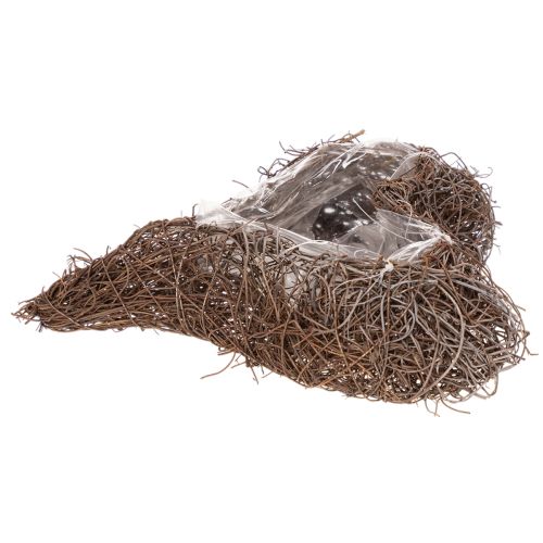 Květináč ve tvaru srdce z větviček s fólií, 20 cm, 2 kusy | Floristik24.cz