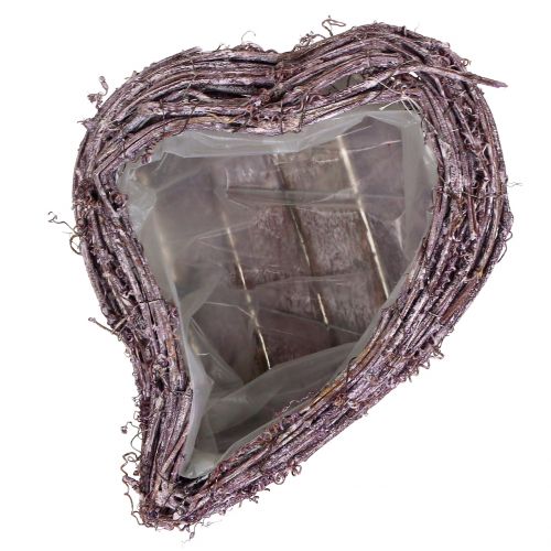 Floristik24 Rostlinné srdce z révy ostružiny bílé prané 27cm x 24cm