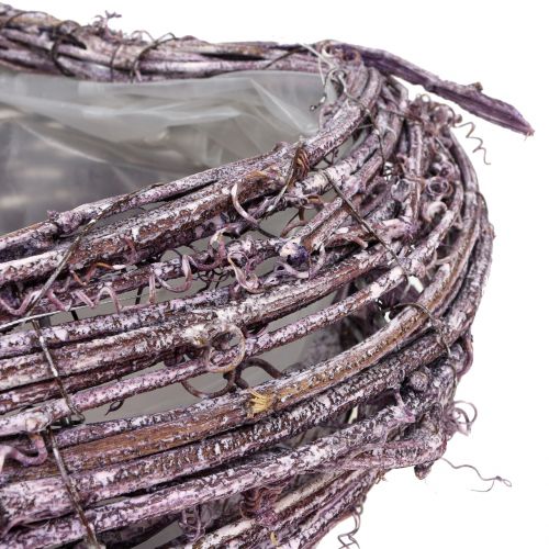 Floristik24 Rostlinné srdce z révy ostružiny bílé prané 27cm x 24cm