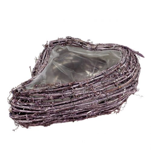Floristik24 Rostlinné srdce z révy ostružiny bílé prané 27cm x 24cm
