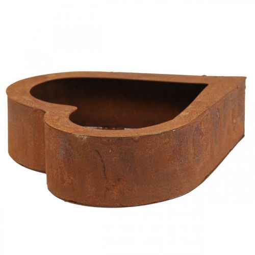 položky Rostlinné srdce kovové patina dekorativní květináč kovový 20×20×5cm