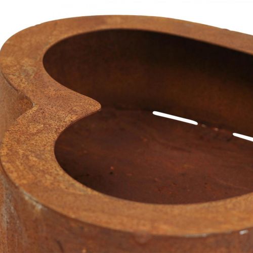 Rostlinné srdce kovové patina dekorativní květináč kovový 20×20×5cm
