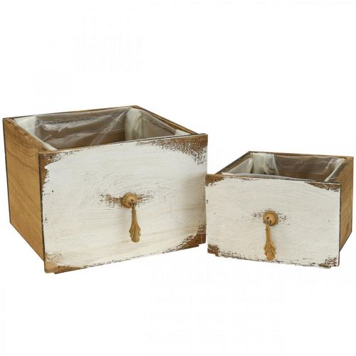 Floristik24 Dřevěná zásuvka Shabby Chic 14/19 cm sada 2 ks
