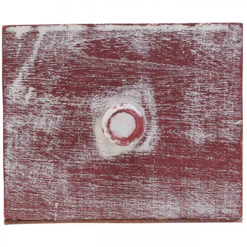 položky Krabice na rostliny dřevěná dekorativní zásuvka shabby chic červená bílá 12cm