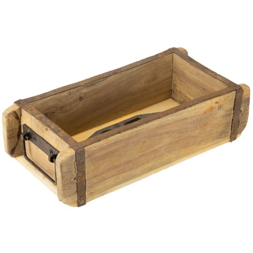 položky Dřevěný květináč ve tvaru cihly, recyklovaný, 32×15×10cm