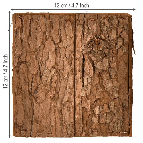 položky Čtvercový dřevěný květináč s borovou kůrou a květináč 12×12 cm