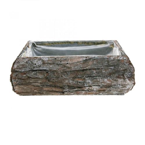 Floristik24 Truhlík na rostliny ze dřeva dekorativní miska na rostliny s kůrou 18×13×6cm