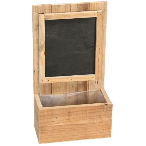 Floristik24 Truhlík na rostliny s dřevěnou deskou Rustikální truhlík na květiny 20×11,5×36cm