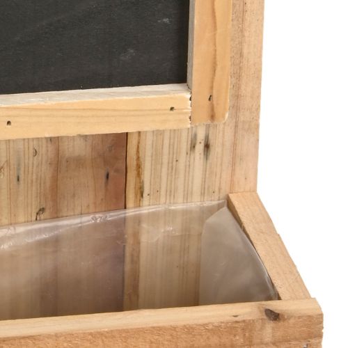 Floristik24 Truhlík na rostliny s dřevěnou deskou Rustikální truhlík na květiny 20×11,5×36cm