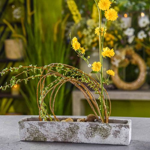 položky Květináč betonový starožitný vzhled Obdélníkový truhlík na květiny 40×8×7cm