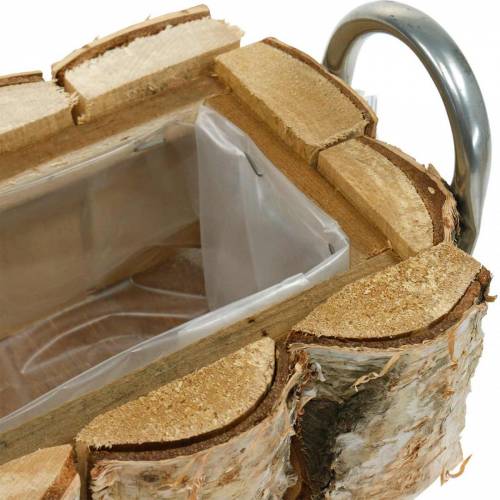 Floristik24 Rostlinný truhlík bříza s uchy 40×15×13cm deko březové dřevo