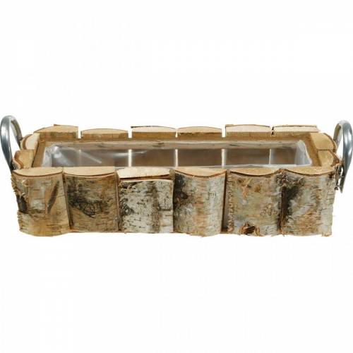 Floristik24 Rostlinný truhlík bříza s uchy 40×15×13cm deko březové dřevo