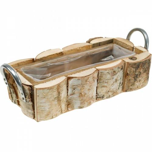 Truhlík na rostliny, květináč na břízu, dřevěná dekorace, truhlík na květiny s uchy 32cm