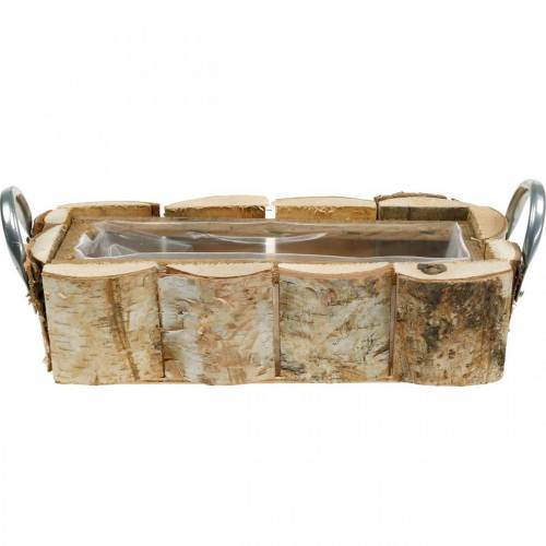 Floristik24 Truhlík na rostliny, květináč na břízu, dřevěná dekorace, truhlík na květiny s uchy 32cm