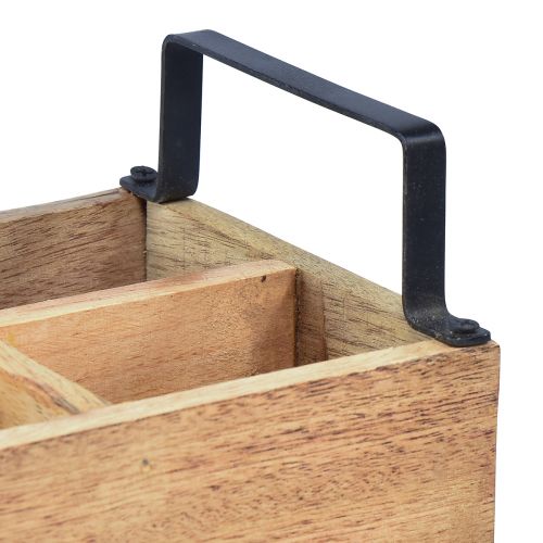Floristik24 Krabice na rostliny dřevěný držák na příbory dřevěná krabice 4 přihrádky L30cm