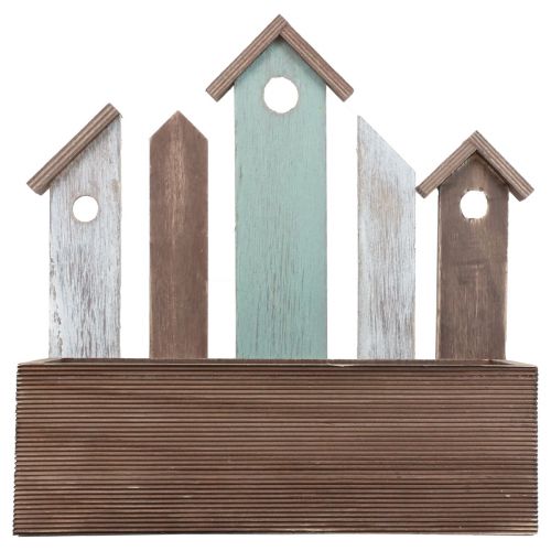 Floristik24 Truhlík na rostliny dřevěný květináč řada domků 30,5×30cm