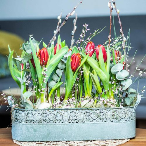 Floristik24 Kovový květináč s držadly Vintage květináč Květinový box, sada 2 ks