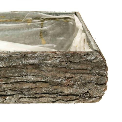 Floristik24 Truhlík na rostliny ze dřeva dekorativní miska na rostliny s kůrou 33×15×7cm