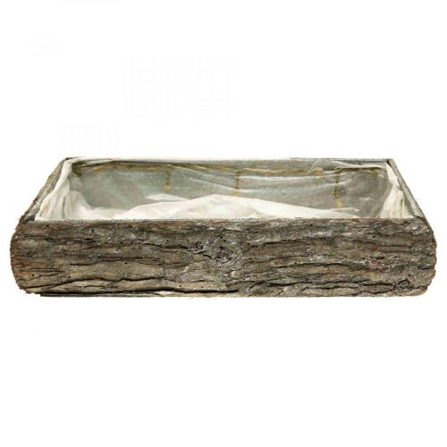 Floristik24 Truhlík na rostliny ze dřeva dekorativní miska na rostliny s kůrou 33×15×7cm