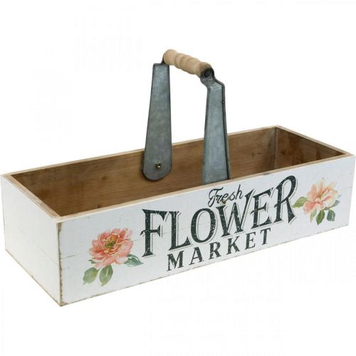 Floristik24 Truhlík na rostliny, květinová dekorace, dřevěný truhlík na osázení, truhlík nostalgický vzhled 41,5×16cm