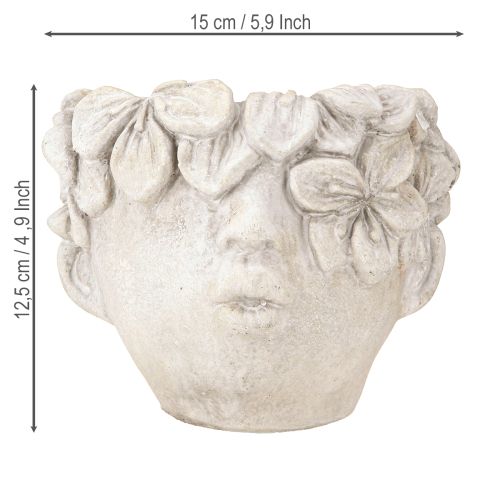 položky Hlava rostliny květináč betonový vzhled dívčí hlava V13,5cm