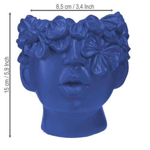 položky Plant Head Polyresin Bust Planter Blue 13,5×13×14cm