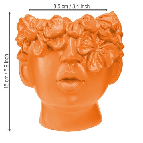 položky Plant Head Planter Bust Plant Pot Oranžový 13,5×13×14cm
