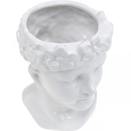 Floristik24 Rostlina poprsí žena bílá keramická váza květináč V22,5cm