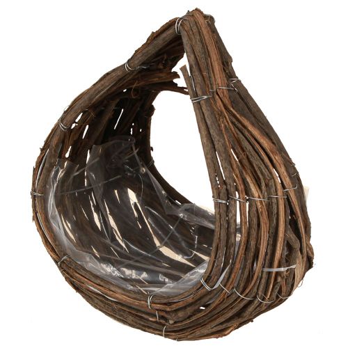 položky Koš na rostliny Dřevěné kapky Natural 38x18cm / 23x13cm Sada 2 ks