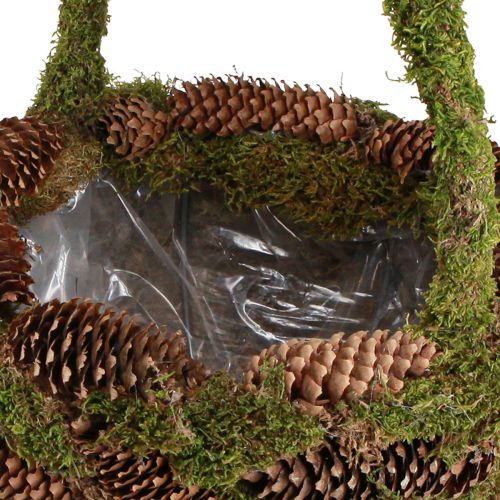 položky Košík na rostliny Košík z mechových smrkových šišek s uchem Ø32cm V42cm