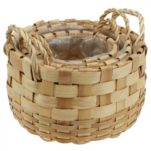 položky Košík na rostliny květináč dekorativní košík přírodní Ø18/23/29cm sada 3 ks