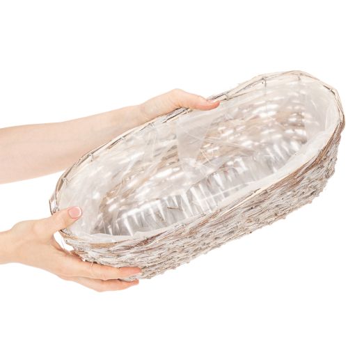 Květináč s fóliovou vložkou, oválný, bílý, 37 cm | Floristik24.cz