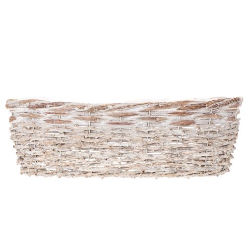 Květináč s fóliovou vložkou, oválný, bílý, 37 cm | Floristik24.cz