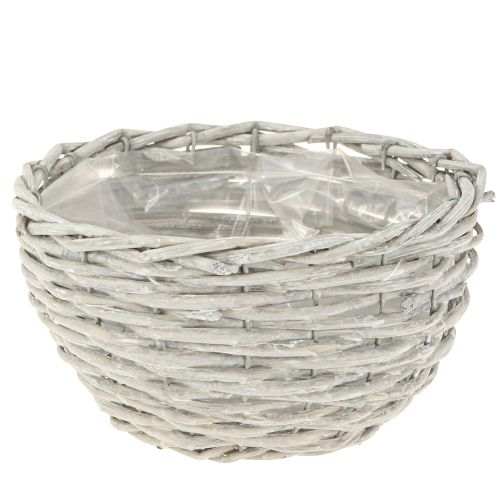 položky Košík na rostliny kulatý proutěný koš bílo-šedý Ø30/25/20cm sada 3 ks