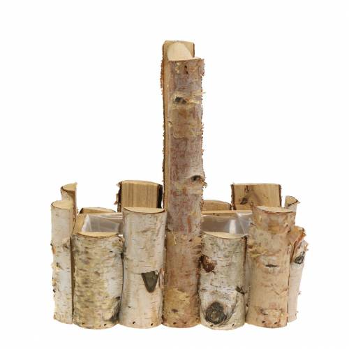 Floristik24 Koš na výsadbu březových větví s rukojetí 24x14,5cm V25,5cm