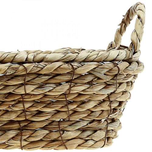 Floristik24 Košík na rostliny košík z mořské trávy s uchy oválná dekorace 23×13×9cm
