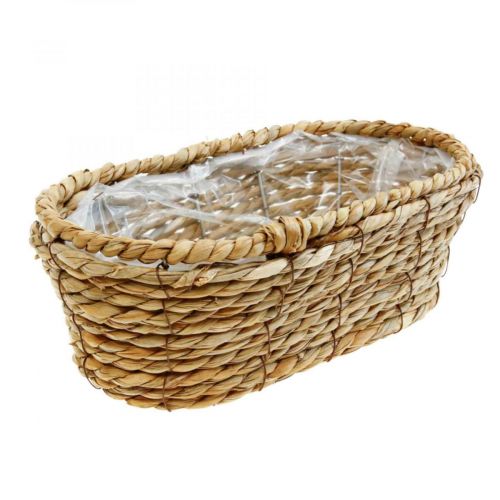 Košík na rostliny košík z mořské trávy oválný dekorativní košík 32×19×12cm